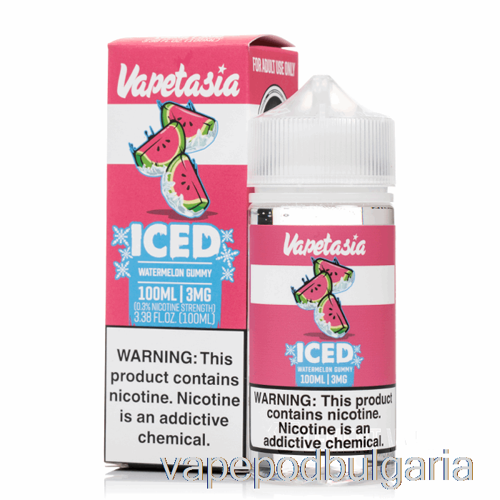 Vape 10000 Дръпки Iced Watermelon Gummy - Vapetasia - 100ml 0mg